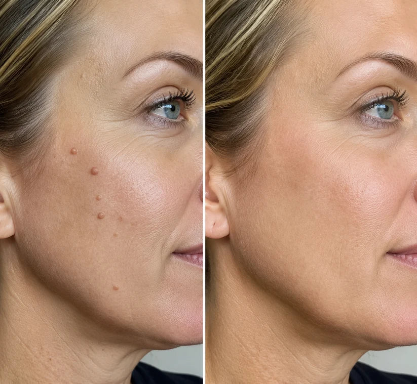 Flawless skin in 5 days – painless removal of skin tags, moles, and warts.